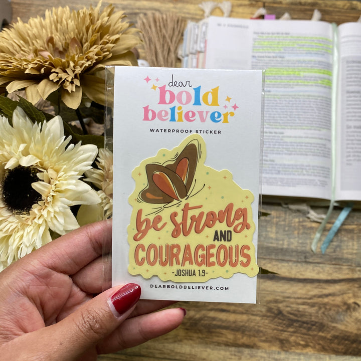 Inspirational Butterfly Clear Bible Verse Sticker - Waterproof Vinyl (3x2.5")