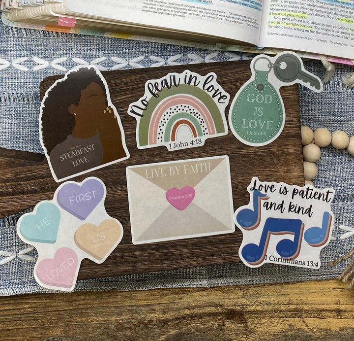 Love Clear Bible Verse Sticker Pack - Waterproof Vinyl