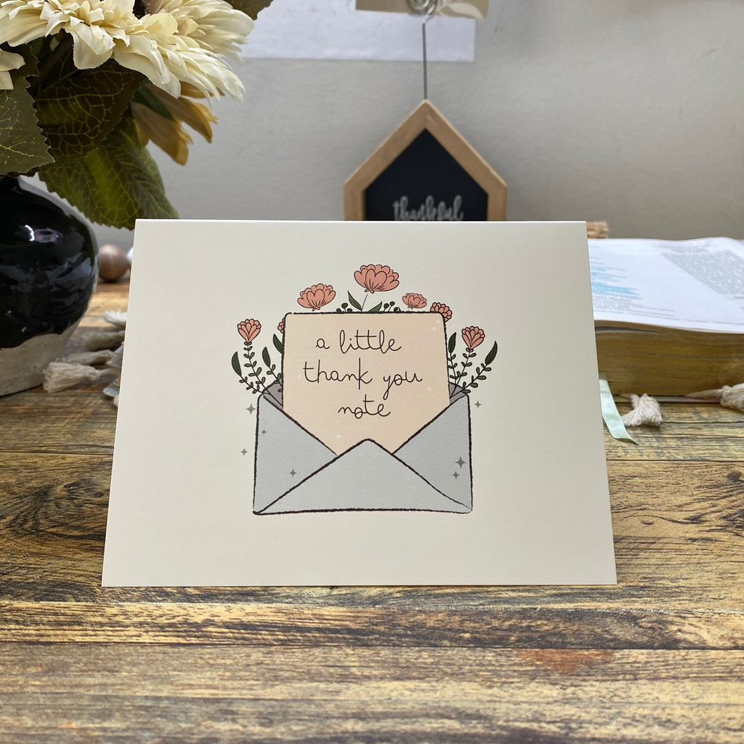 A Little Thank You Floral Envelope Greeting Card