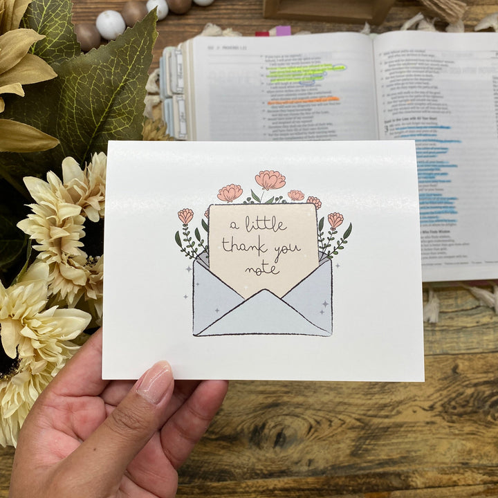 A Little Thank You Floral Envelope Greeting Card