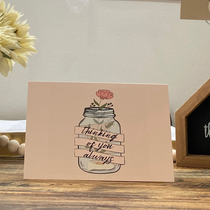 Thinking of You Black Foil Greeting Card