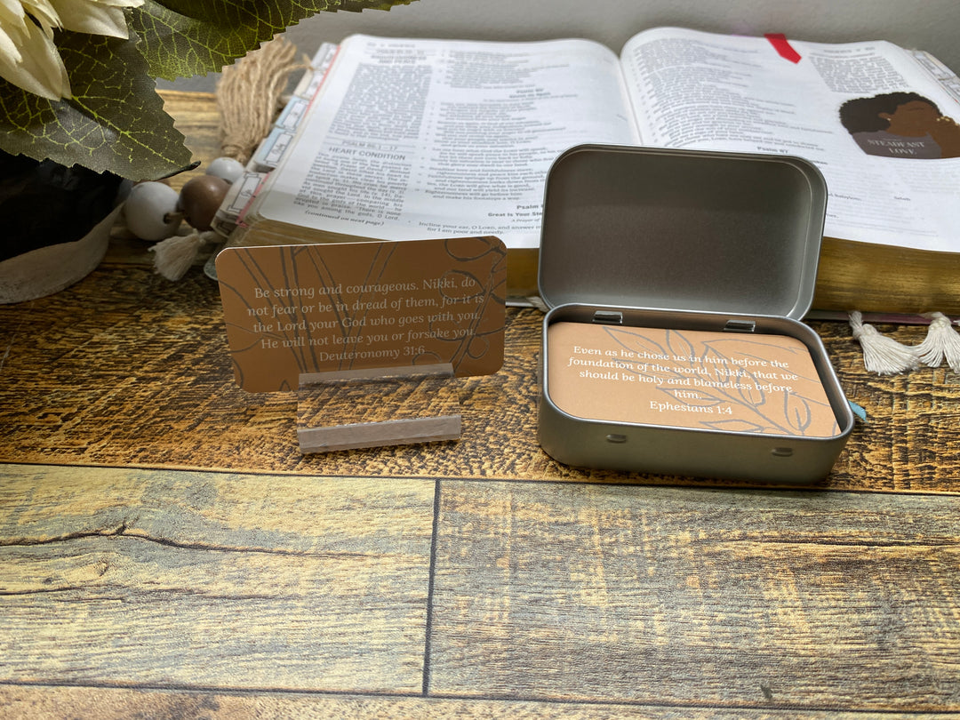 Personalized Who God Says I Am Bible Verse Tin: The Ultimate Personalized Gift for Her