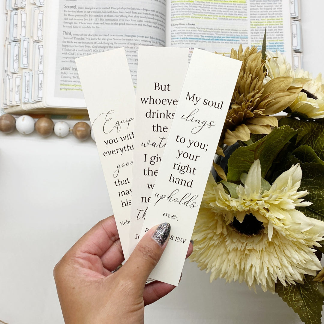 Clinging to God Bible Verse Bookmark Set (1x7")