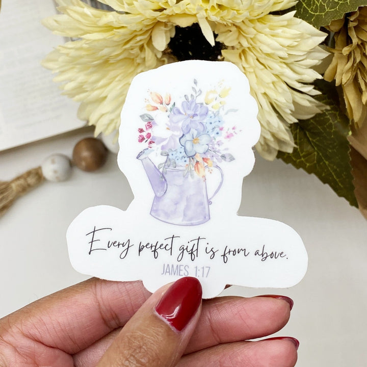Who God Says You Are Flowers in Vase Bible Verse Sticker - Waterproof Vinyl (2.75x3")