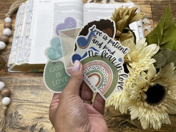 Love Clear Bible Verse Sticker Pack - Waterproof Vinyl