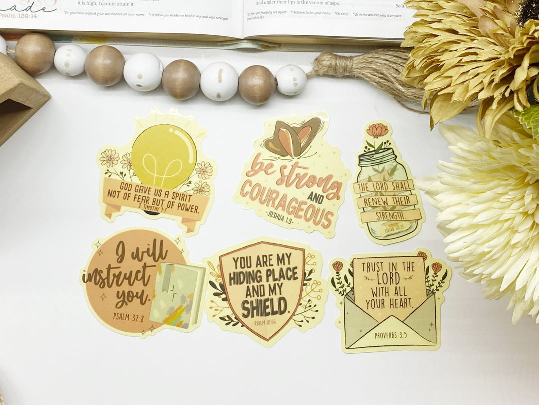 Encouraging Clear Waterproof Bible Verse Stickers Pack