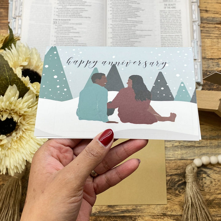 Happy Anniversary Black Foil Greeting Card
