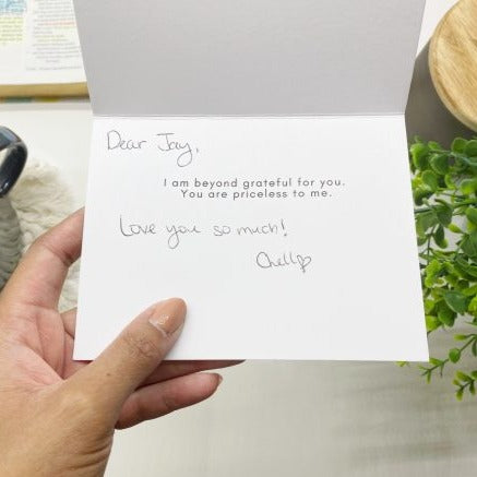 You are Worth More Than Rubies: Black Foil Greeting Card