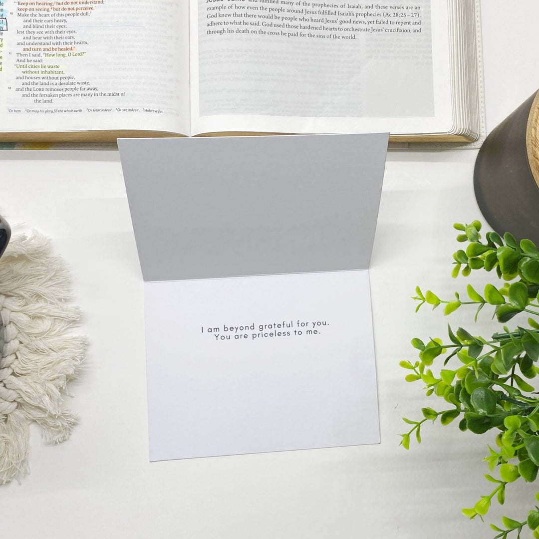 You are Worth More Than Rubies: Black Foil Greeting Card
