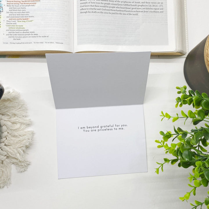 You are Worth More Than Rubies: Black Foil Greeting Card