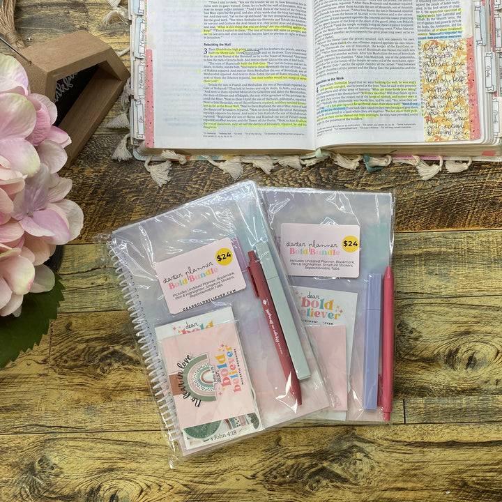Undated Christian Weekly Planner & Goal Workbook - Bold Faith Classic Planner