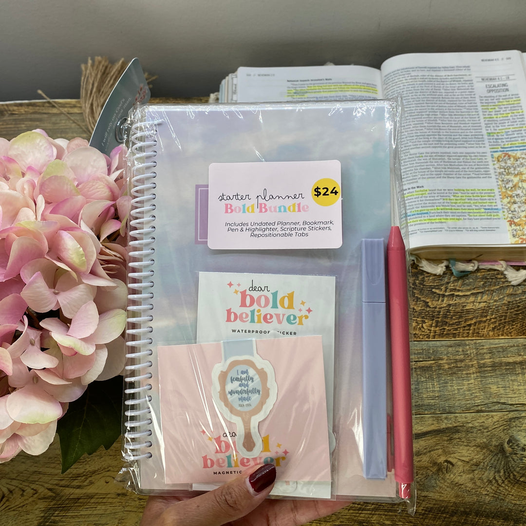 Undated Christian Weekly Planner & Goal Workbook - Bold Faith Classic Planner