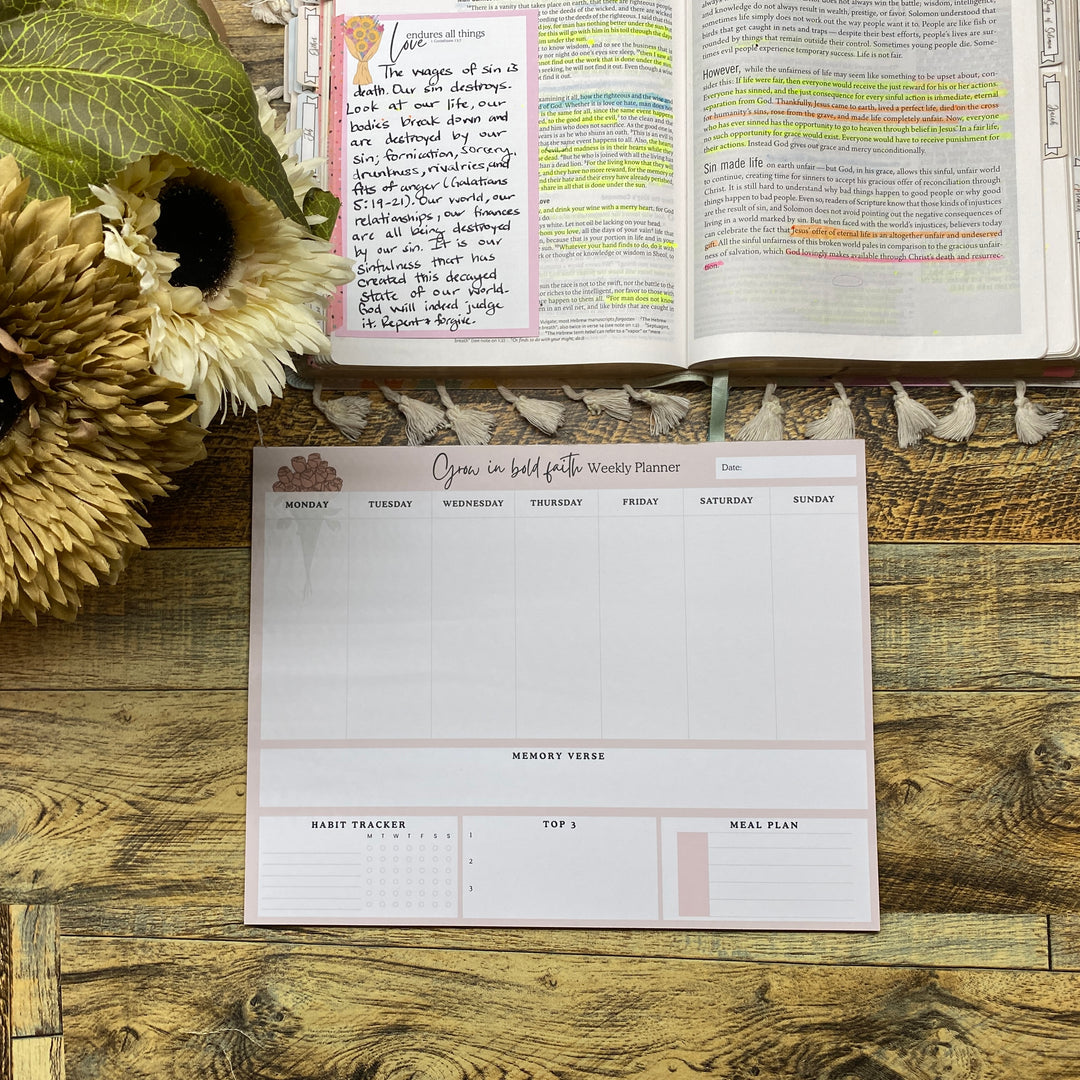 Grow in Faith Weekly Desk Planner