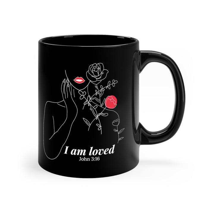 I am Loved Black Mug