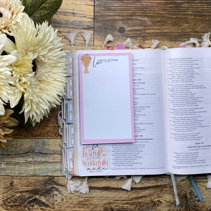 Love Endures All' Christian Notepad