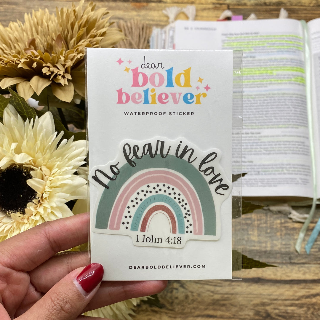 Inspiring Rainbow Bible Verse Sticker - Waterproof Vinyl (2x2.5")