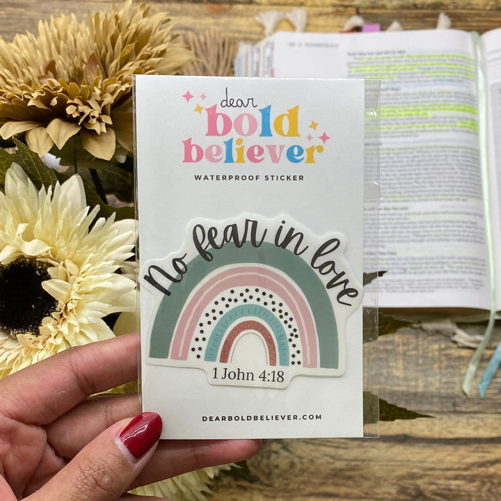 Inspiring Rainbow Bible Verse Sticker - Waterproof Vinyl (2x2.5")