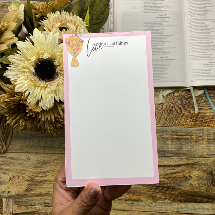 Love Endures All' Christian Notepad