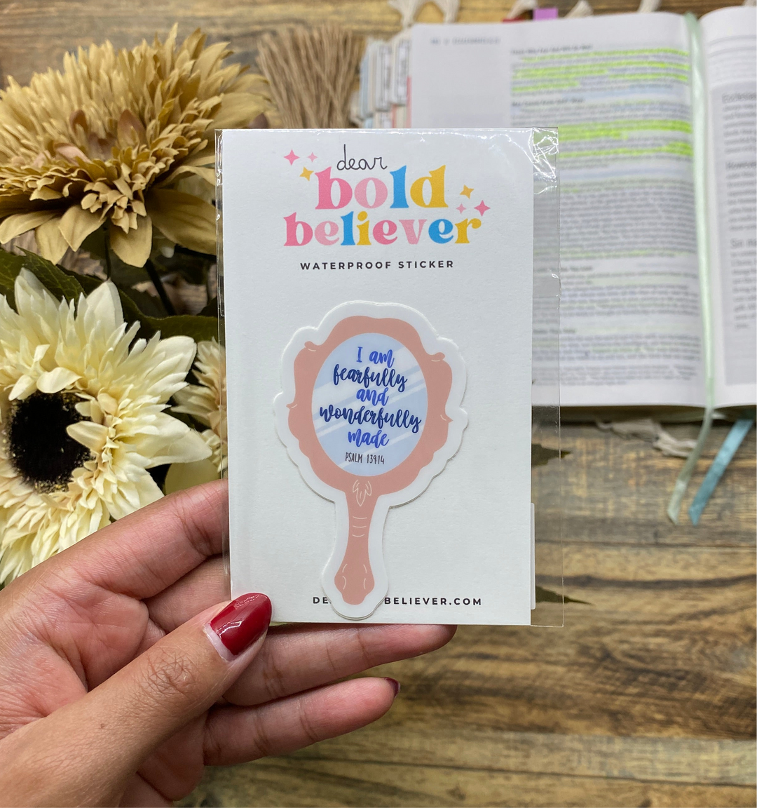 Who God Says You Are Mirror Bible Verse Sticker - Waterproof Vinyl (2.75x1.75")