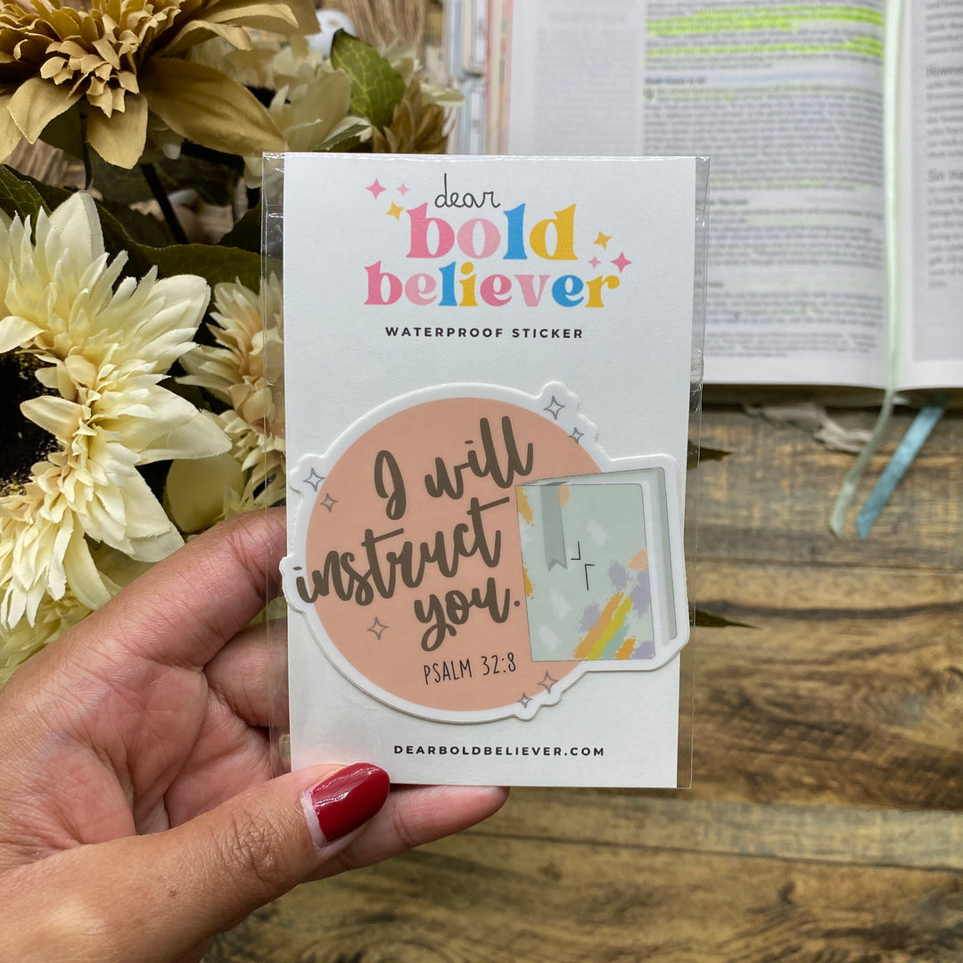 Inspirational Book Bible Verse Sticker - Waterproof Vinyl (3x2.5")