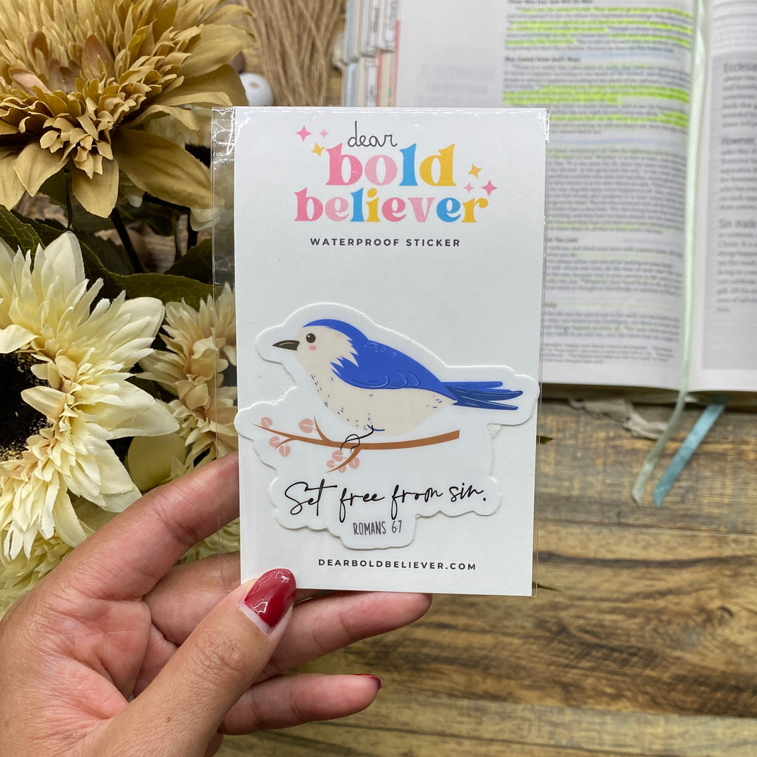 Who God Says You Are Bird Bible Verse Sticker - Waterproof Vinyl (3x2")