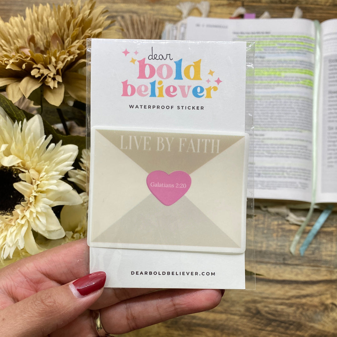 Encouraging Floral Envelope Clear Bible Verse Sticker - Waterproof Vinyl (2.25x2.25")