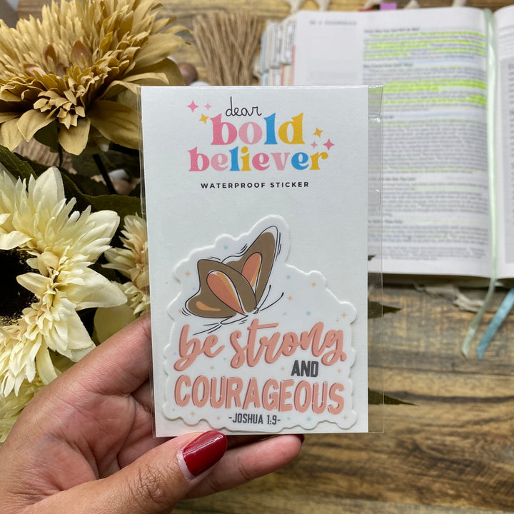 Inspirational Butterfly Bible Verse Sticker - Waterproof Vinyl (3x2.5")