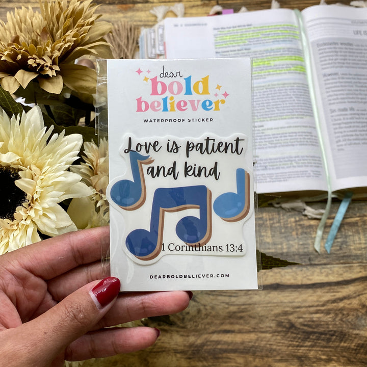 Inspiring Music Notes Clear Bible Verse Sticker - Waterproof Vinyl (2.25x3")