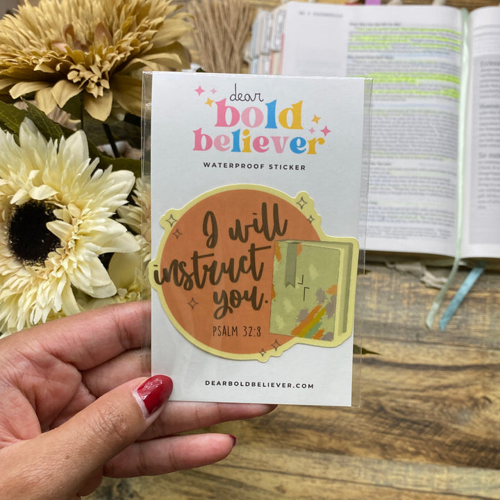 Inspirational Book Clear Bible Verse Sticker - Waterproof Vinyl (3x2.5")