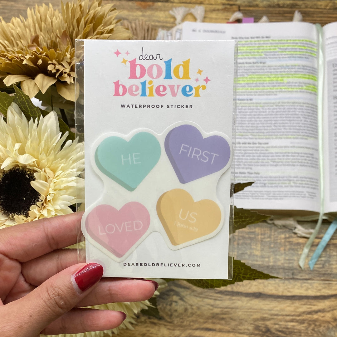 Inspiring Heart Candy Clear Bible Verse Sticker - Waterproof Vinyl (2.5x2.75")