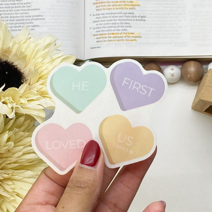Inspiring Heart Candy Clear Bible Verse Sticker - Waterproof Vinyl (2.5x2.75")