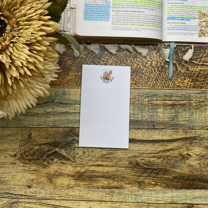 Floral From Glory to Glory Bible Verse Magnetic Notepad