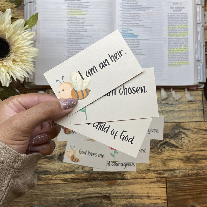 Who God says I am Kids Bible Verse Cards