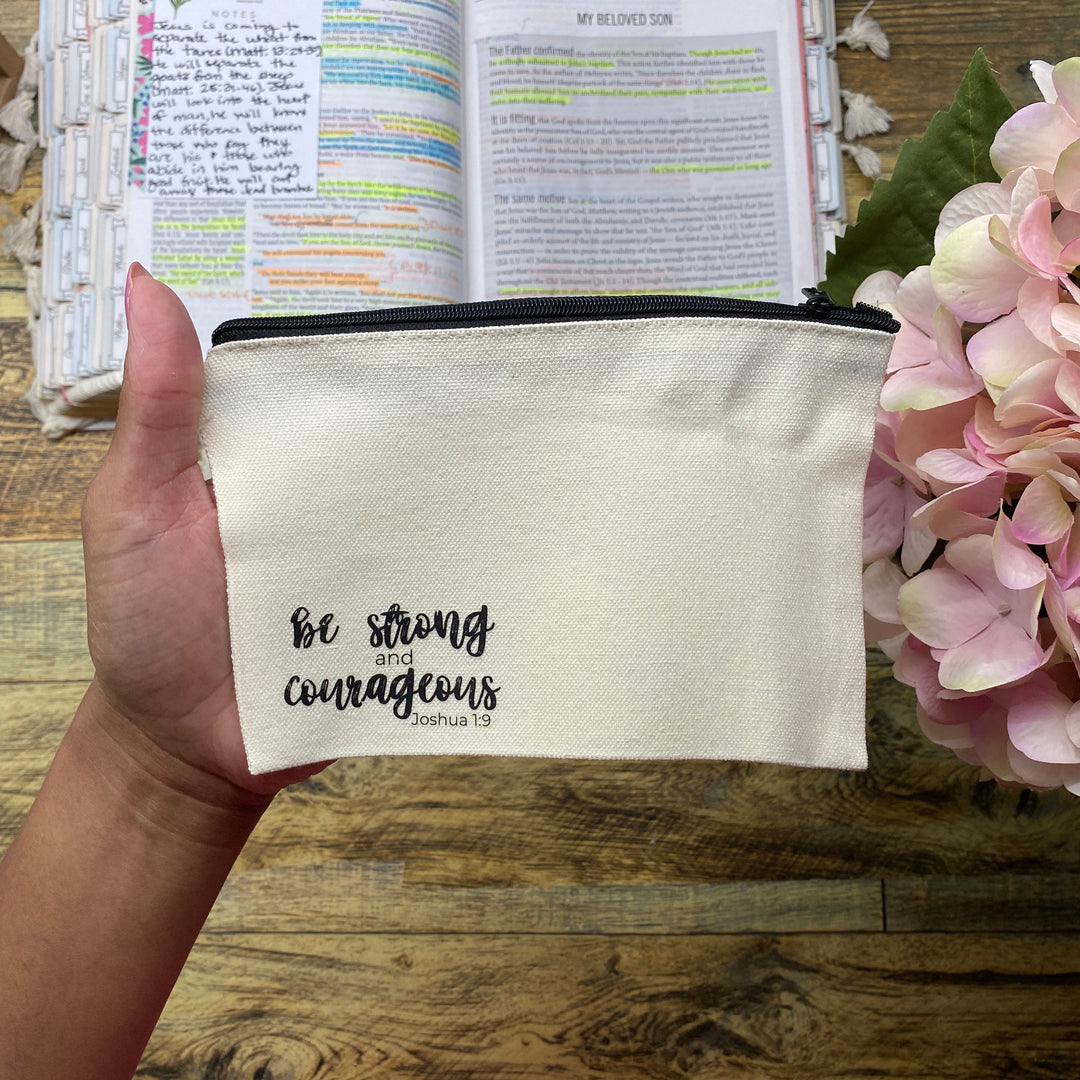 Scripture Canvas Pouch – Multi-Purpose Christian Stationery & Travel Case