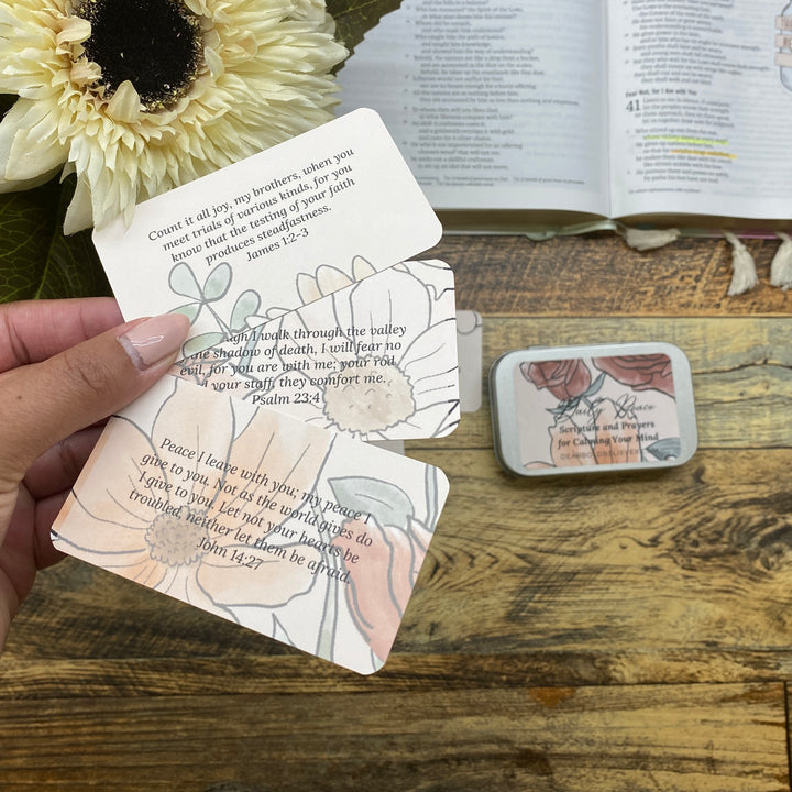 Daily Peace Prayers on the Go: Pocket Scripture Cards with Tin