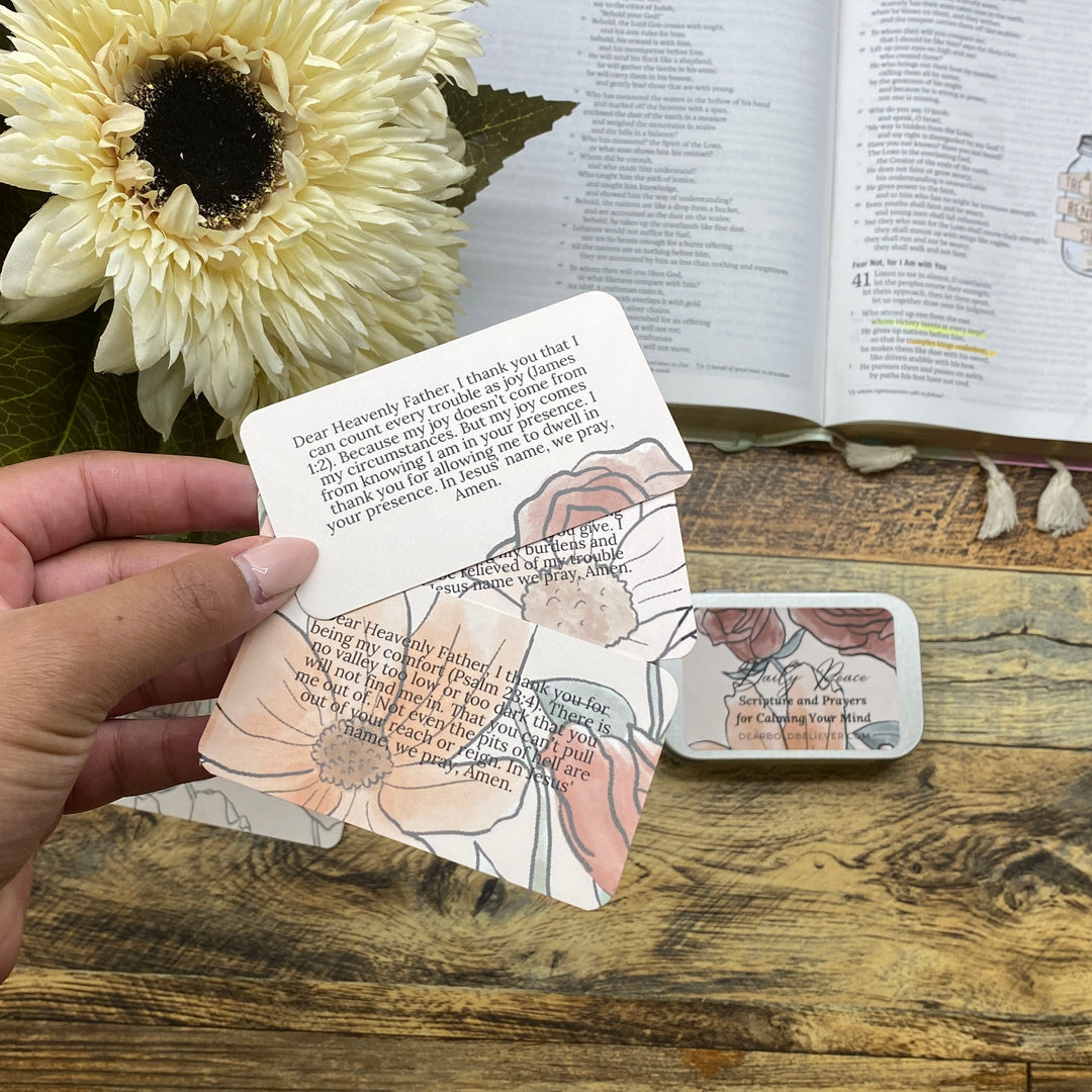 Daily Peace Prayers on the Go: Pocket Scripture Cards with Tin