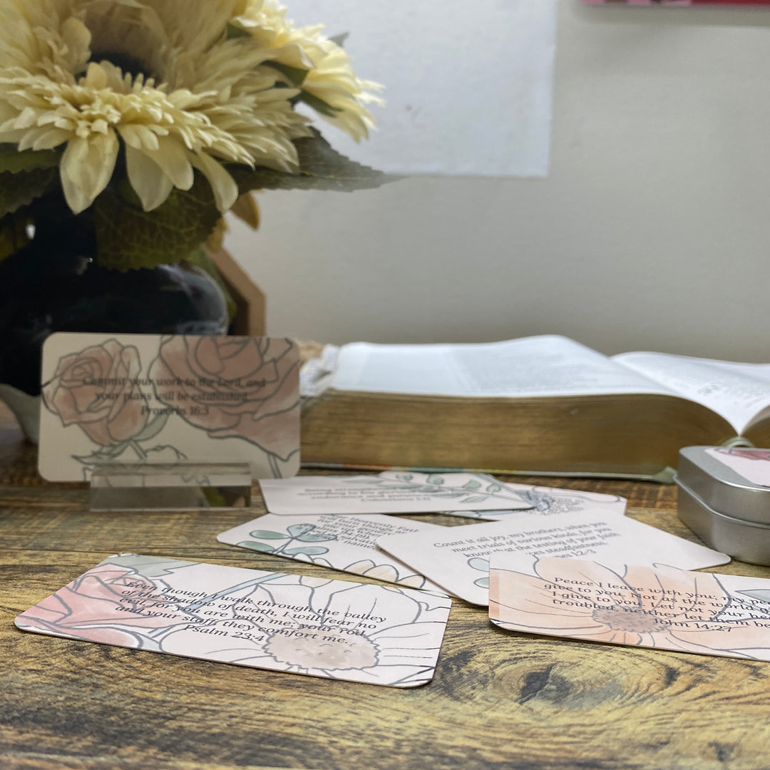 Daily Peace Prayers on the Go: Pocket Scripture Cards with Tin