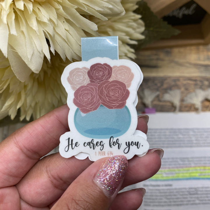 Flowers Bible Verse Magnetic Bookmark