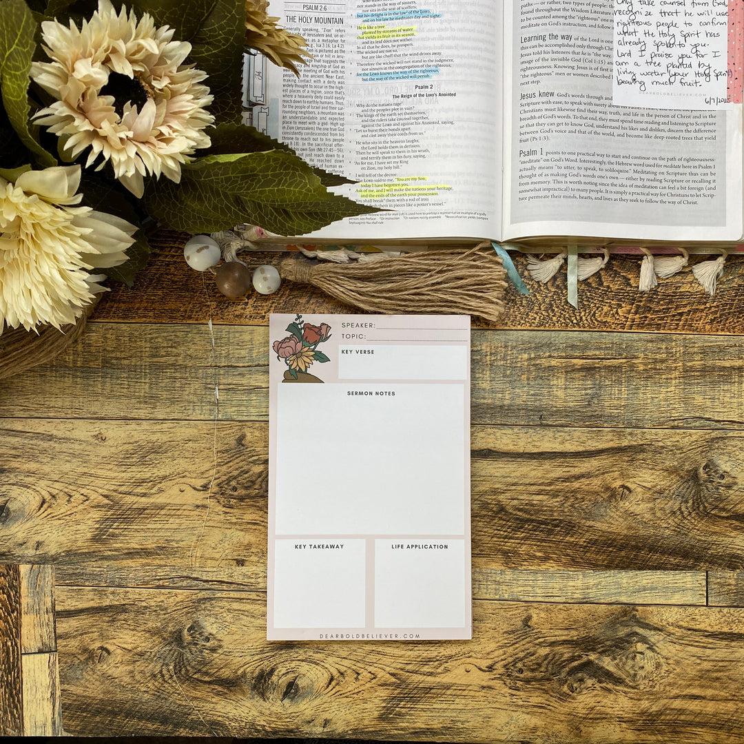Bloom & Believe Sermon Notepad