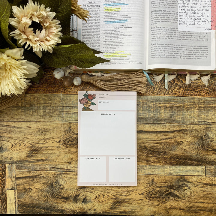 Bloom & Believe Sermon Notepad