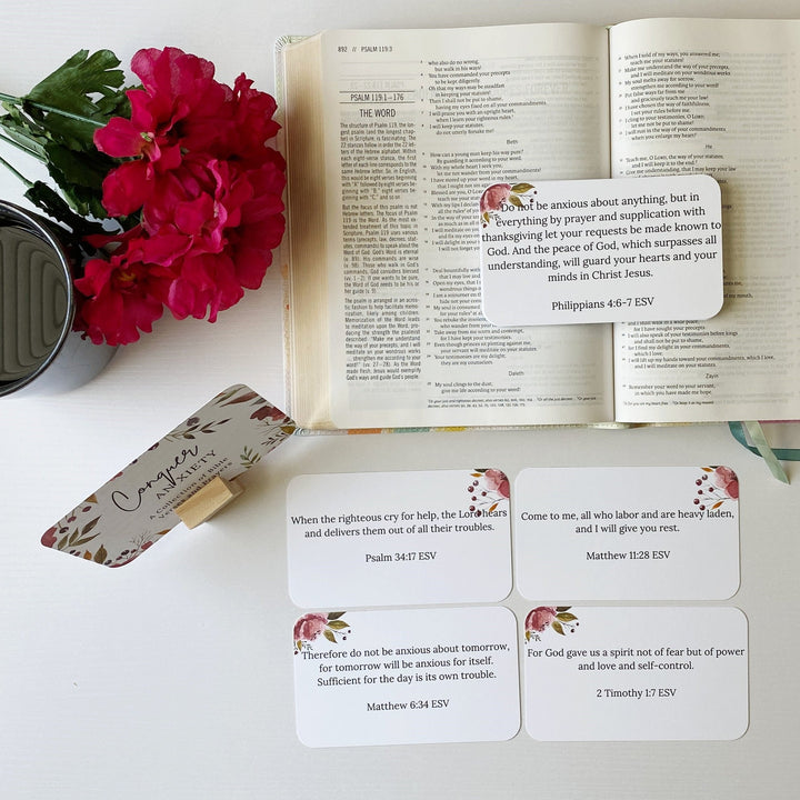 Anxiety Bible Verse and Prayer Card Set