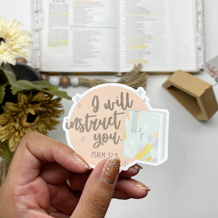 Inspirational Book Bible Verse Sticker - Waterproof Vinyl (3x2.5")