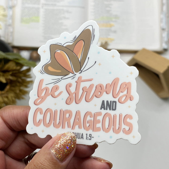 Inspirational Butterfly Bible Verse Sticker - Waterproof Vinyl (3x2.5")