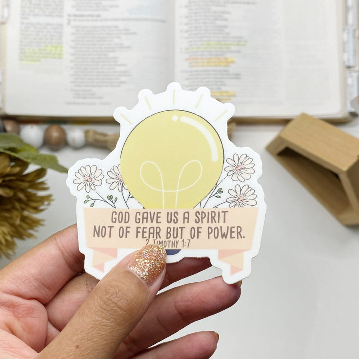 Inspirational Floral Lightbulb Bible Verse Sticker - Waterproof Vinyl (2.5x2.5")