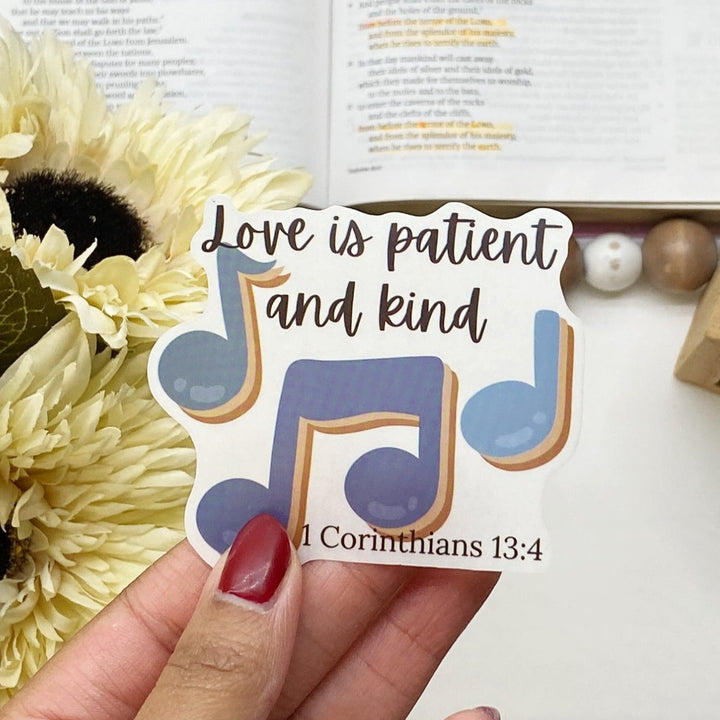 Inspiring Music Notes Clear Bible Verse Sticker - Waterproof Vinyl (2.25x3")