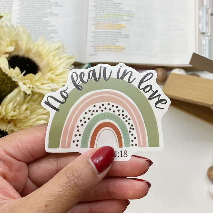 Inspiring Rainbow Bible Verse Sticker - Waterproof Vinyl (2x2.5")
