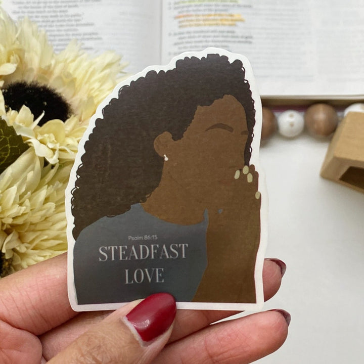 Inspiring Praying Woman Clear Bible Verse Sticker - Waterproof Vinyl (2.75x2.25")